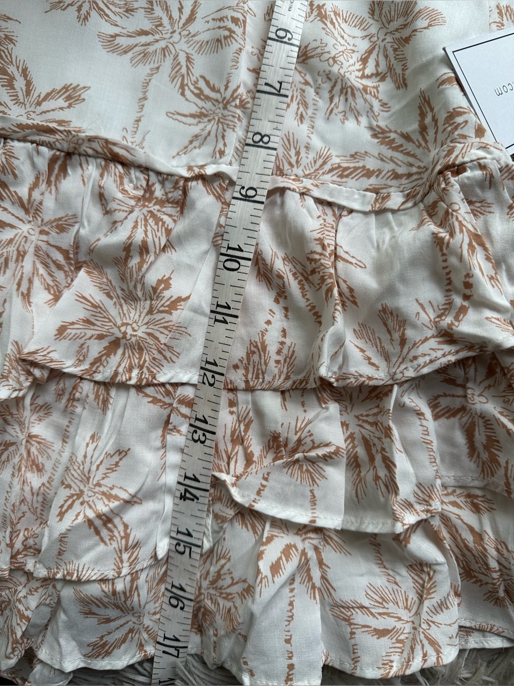 1.STATE Palm Print Tiered Ruffle Mini Skirt Medium Resort Vacation NWT - Picture 8 of 10
